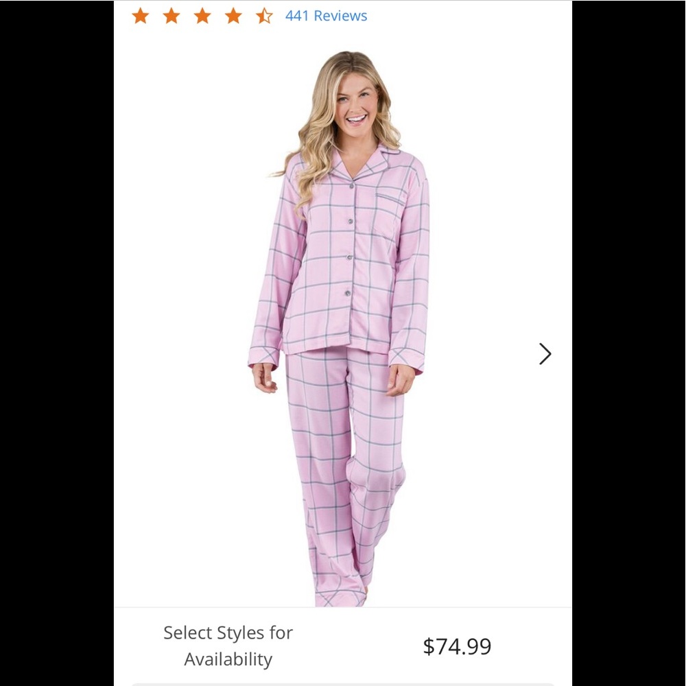 Pajamagram pink flannel boyfriend pajamas